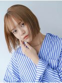 オリーブベージュ/ウェットヘア /レイヤーカット /平塚
