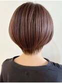 大人ショート☆似合わせカット/ひし形シルエット/明るい白髪染め