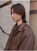 メンズボブウルフメンズミディアムレイヤーカットメンズウルフ