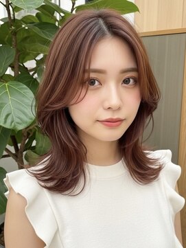 リル 茅ヶ崎(Liru:) くびれヘア/アプリコットオレンジ/ハイライトカラー/茅ヶ崎