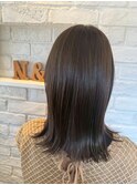 大人上品◎艶感ストレートミディ/外ハネ/髪質改善