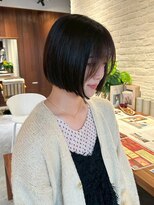 クラン バイ ナチュラル(clan by Natural)&nbsp;切りっぱなしボブ/暗髪ボブ/地毛風カラー/小顔似合わせカット