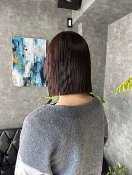 グラック(glac) 切りっぱなしボブ/深みブラウン