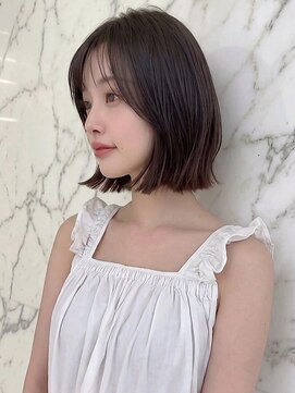 カバーヘア ブリス 志木南口駅前店(COVER HAIR bliss) 秋カラーブリーチなし韓国風くびれボブ透明感グレージュp志木