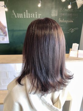 アミィヘアー(Ami Hair) ピンクベージュ×ロブ