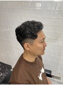 かき上げヘアショートレイアーくせ毛風パーマコンマヘア964