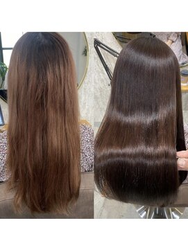 ヒアー 神戸三宮元町(here) 髪質改善/艶ボルドー/ベビーバング/プレミアムカラー