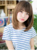 大人かわいい暖色系カラー鎖骨ミディアムc5北浦和20代30代40代!