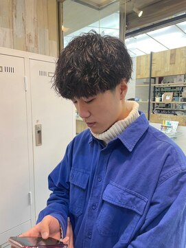 ナンバー ブラオ 名古屋栄(N° blao) メンズマッシュカット　スパイラルパーマ　ツイストパーマ