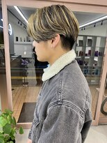 キートス 高知店(kiitos)&nbsp;○メンズセンターパート×バレイヤージュ×ニュアンスパーマ20代