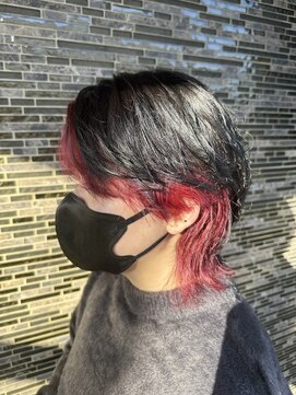 ヘアーアトリエ ラフェル(hair atelier Rafel) 中性ウルフ　インナーレッド