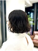ボブのウェーブパーマ