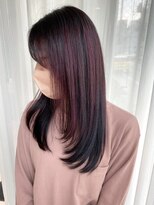 ヘアーアンドスパ フェリーチェ ミチ 野田屋町店(HAIR&SPA felice MICHI) 【feliceMICHI 石井 あすか】カシスピンク レイヤーカット 艶感