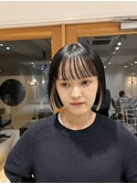アッシュグレージュインナーカラーボブ韓国30代40代暗めウルフ