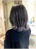 ミディアムボブ/バレイヤージュ/10代20代30代