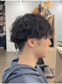メンズカットツイストスパイラルパーマニュアンスパーマショート