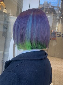 アソビセカンド 原宿(ASOBI 2nd) ダブルカラー/黒髪/ボブルフ/ネビージュ/原宿/前髪/ボブ