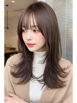 ノイエ 原宿 北参道(NoIE) ミディアムレイヤーハッシュカットマレットヘア顔周りレイヤー