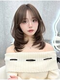 ミディアムレイヤーカット/似合わせカット/髪質改善/顔周り/大宮