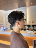 センター分けショート