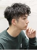 Mixツイスト波巻きパーマ無造作アップショート