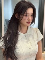 ノク 渋谷(nok)&nbsp;バブみレイヤー_イメチェン前髪ピンクベージュ