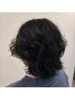 オルヘアサロン(Olu. hair salon)&nbsp;【ネオウルフ】くせ毛活かし×ハイライト×ブルー