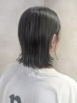 エンクス(enx)&nbsp;ミルクティーブロンド/ダークブルー/デジタルパーマ/鶴ヶ峰HK67