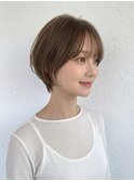 丸みコンパクトショートボブ/ミルクティーベージュ透明感p北浦和