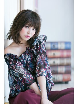 プシュケ(PSYCHE) 大人可愛い結べるボブ×ニュアンスパーマ×アッシュカラー