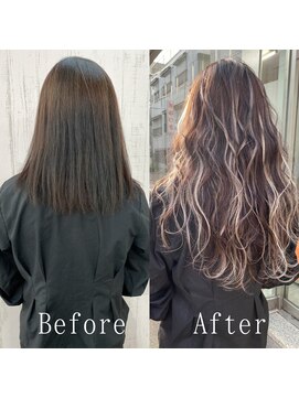 あるじゃんすー 横浜店 黒髪×ミルクティーベージュ#シールエクステ#ロングヘア#横浜