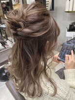 卒業式ハーフアップ ヘアセット ゆるふわハーフアップ