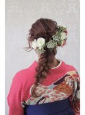 卒業式袴☆サイド編みおろしヘアセット
