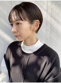 【mee.】 ショートパーマ黒髪ピンクベージュ