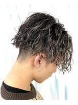 アップ(A+hair) ツイスパメッシュカラーランダムパーマハイライトセンターパート