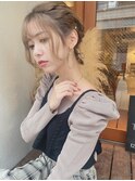 #後れ毛#透け感ミディアムアレンジ