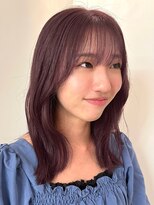 ピンクラベンダー髪質改善トリートメントミディアムレイヤー銀座