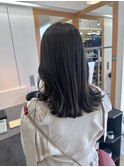 20代30代40代ブルーブラック韓国レイヤーこなれ外ハネミディ