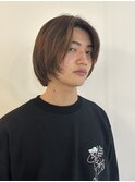 =メンズボブ/メンズロング/ダークアッシュ/ニュアンスパーマ