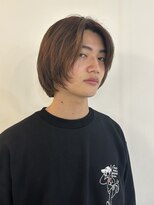 =メンズボブ/メンズロング/ダークアッシュ/ニュアンスパーマ