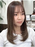 レイヤーカット顔周りアディクシーカラー韓国風グレージュ堺東