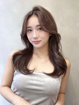 グロー オオミヤ アネックス 大宮(GLROW OMIYA ANNEX) 韓国くびれヘアブラウングレージュセンターパート