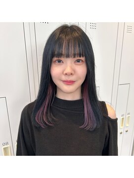 シュガー ヘアアンドネイル 仙台(SUGAR) ブルーブラック×インナー ラベンダーピンク♪