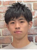 刈り上げセンターパートフェザーパーマサーフカールn