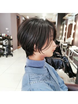 フラッグ ヘアー 天神西通り店(Flag HAIR) 大人かわいい☆小顔ハンサムショート×グレージュ