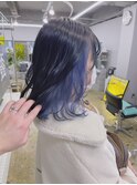 インナーカラー×艶ブルー