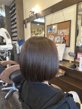 ヘアーデザイン ソレイユ 久米川店(Hair Design SOLEIL) ミニボブ&オリーブベージュ