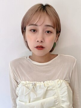 ハニーシブヤ(HONEY shibuya) 大人可愛い20代30代40代小顔すっきりショート×ミルキーベージュ