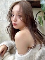 サイン 渋谷(SIGN)&nbsp;グレーベージュレイヤーロング前髪パーマ黒髪