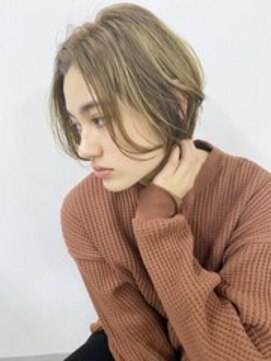 フラミューム 藤沢(flammeum) ハンサムショートボブ×シアーベージュ【フラミューム藤沢】